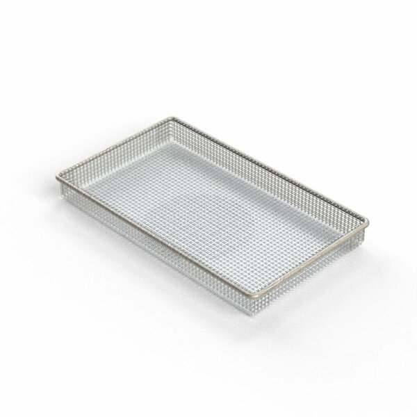 Anysizebasket Light Duty Basket: 10Lx6Wx1H, 304 SS, No Handles, Mesh: 4 x .032 FLB-100060010-N04S